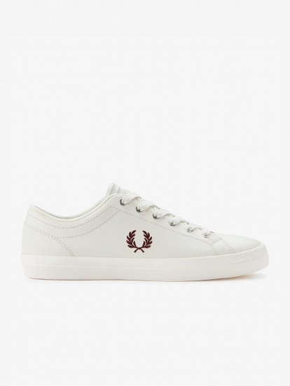 Sapatilhas Fred Perry Baseline Em Couro Cinzentas e Castanhas