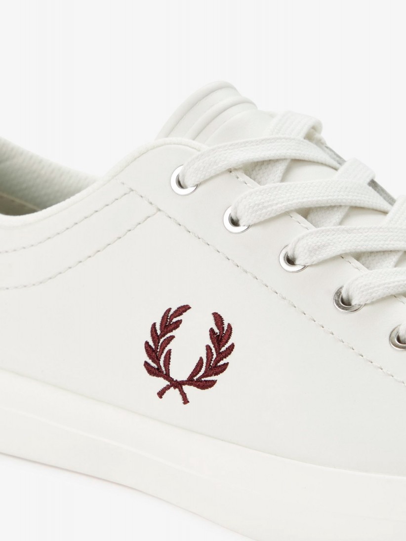 Sapatilhas Fred Perry Baseline Em Couro Cinzentas e Castanhas