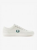 Sapatilhas Fred Perry Baseline Em Couro Cinzentas e Verdes