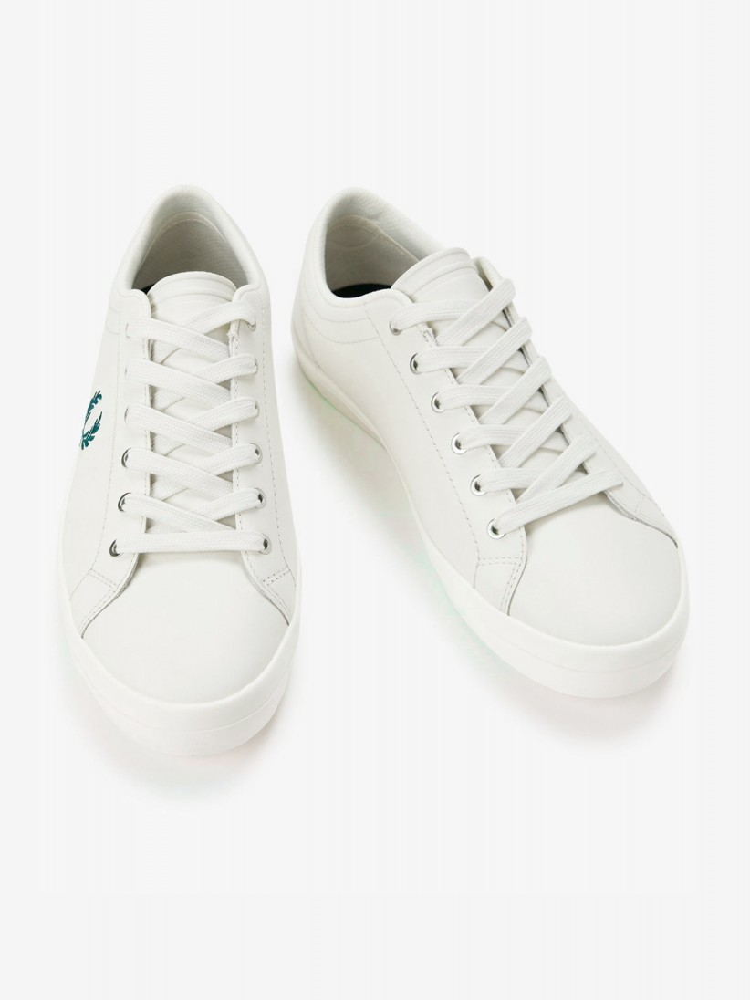 Sapatilhas Fred Perry Baseline Em Couro Cinzentas e Verdes