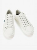 Sapatilhas Fred Perry Baseline Em Couro Cinzentas e Verdes
