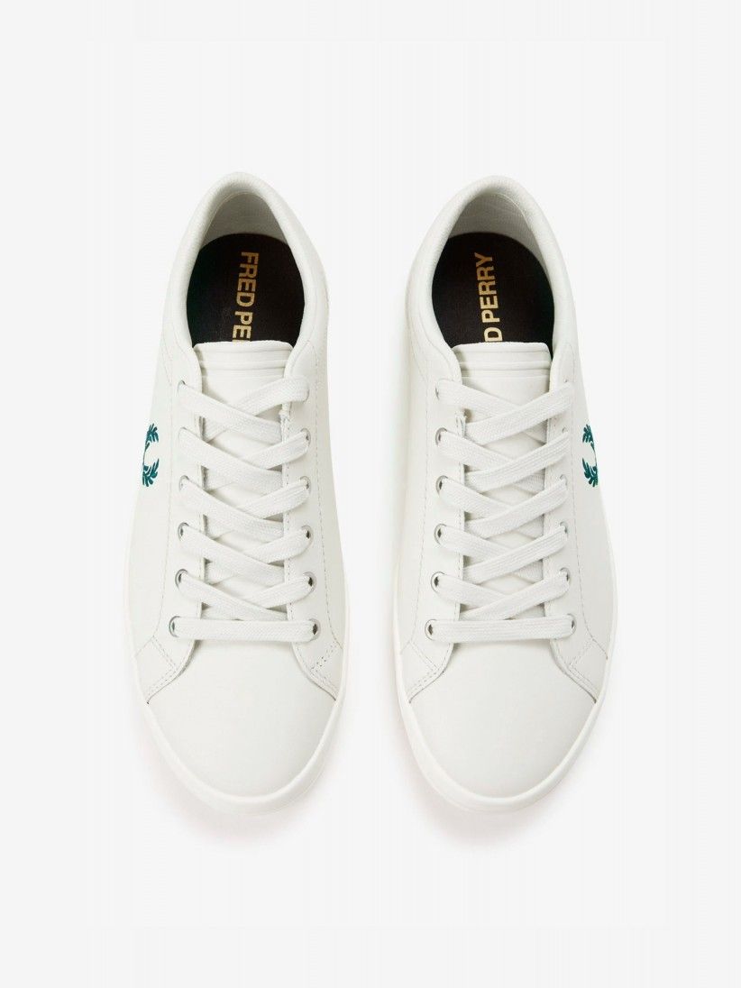 Sapatilhas Fred Perry Baseline Em Couro Cinzentas e Verdes