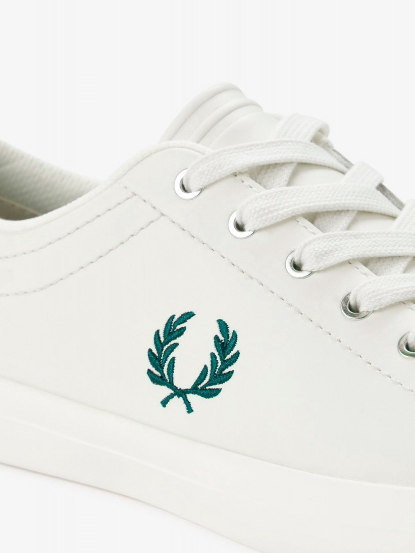 Sapatilhas Fred Perry Baseline Em Couro Cinzentas e Verdes