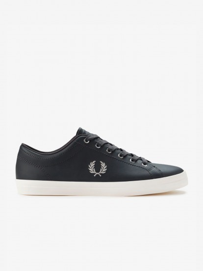 Sapatilhas Fred Perry Baseline Em Couro Cinzentas