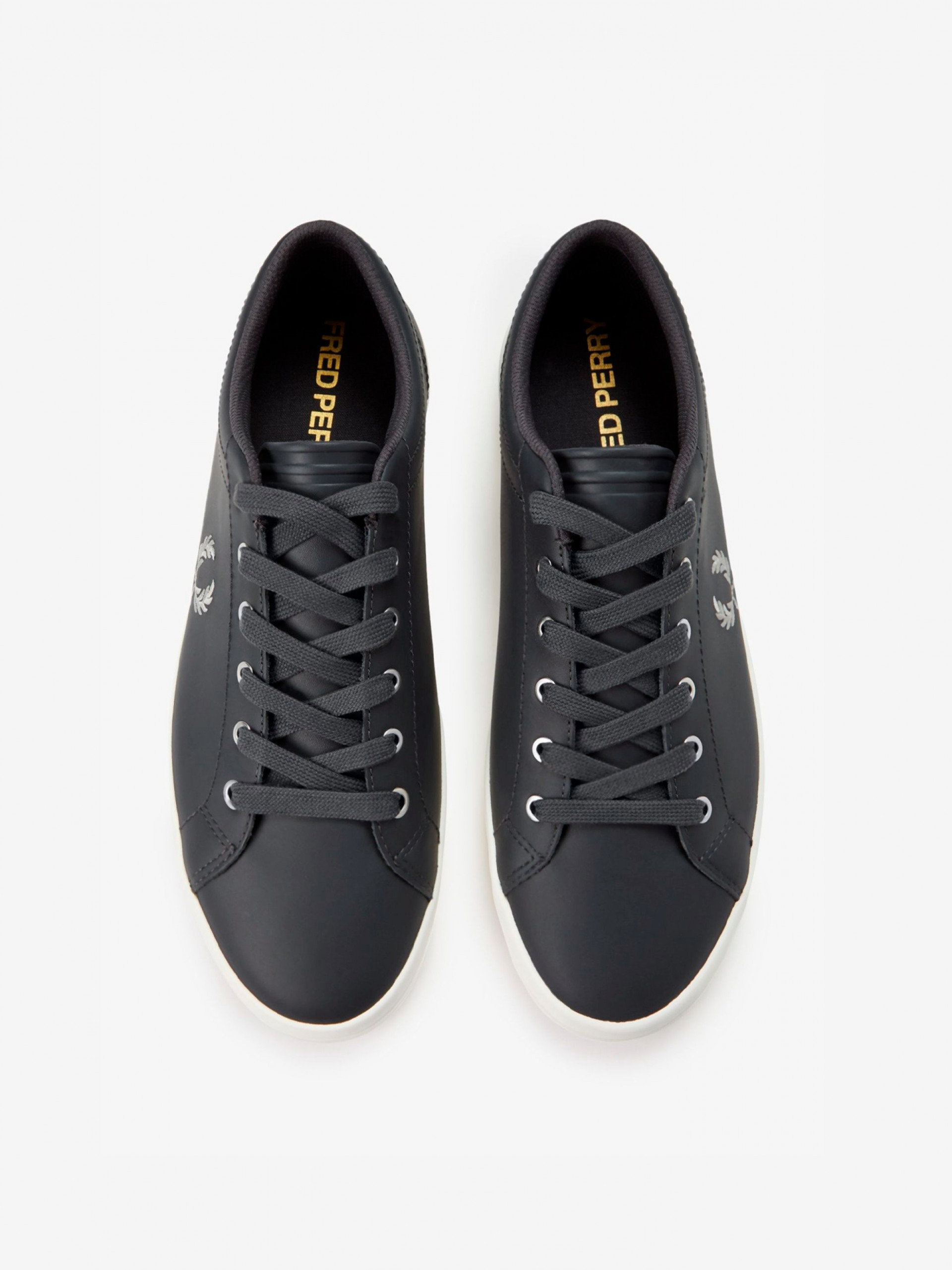 Sapatilhas Fred Perry Baseline Em Couro Cinzentas