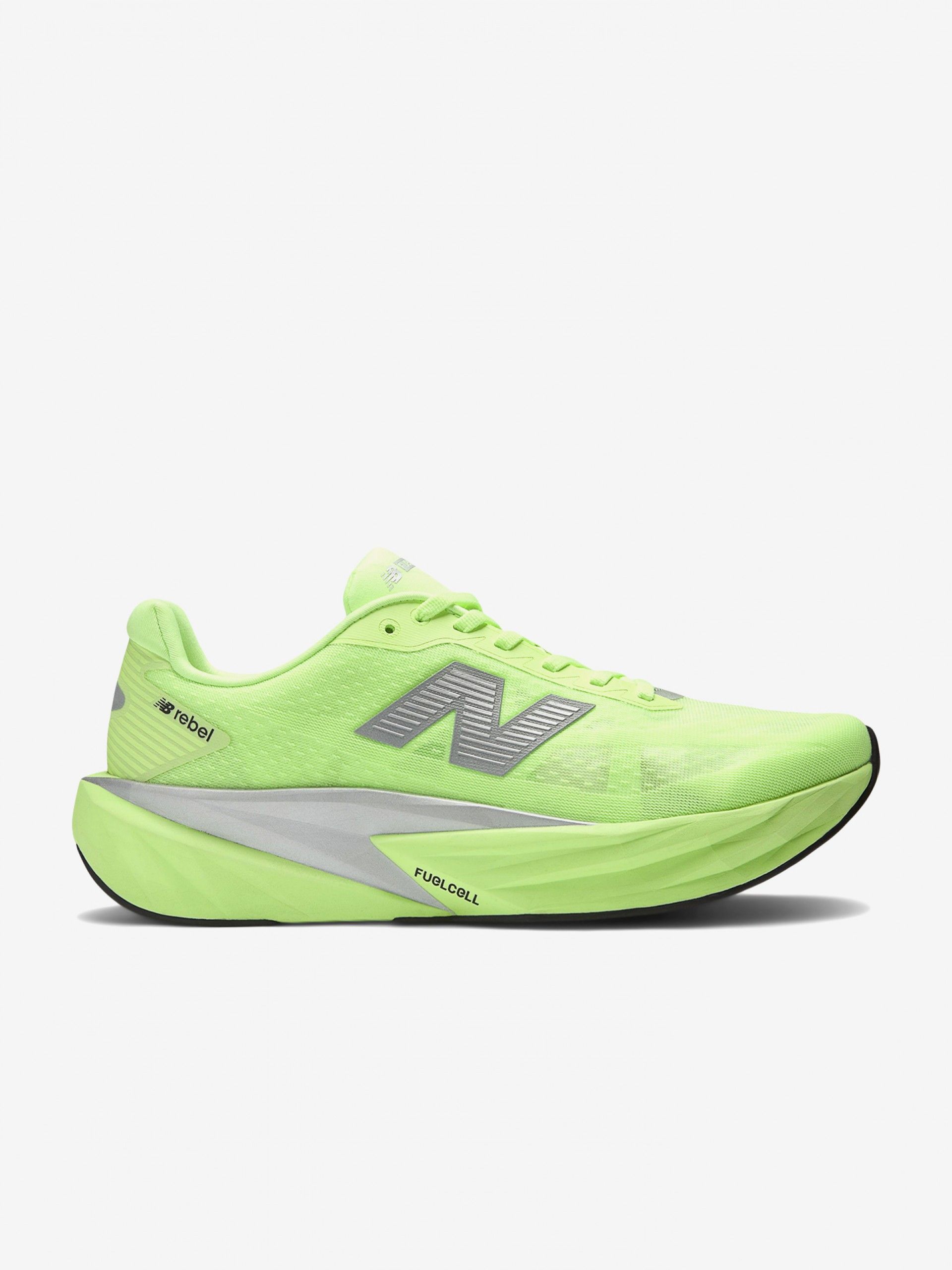 Zapatillas New Balance FuelCell Rebel v5 Verdes y Plateadas Para Hombre