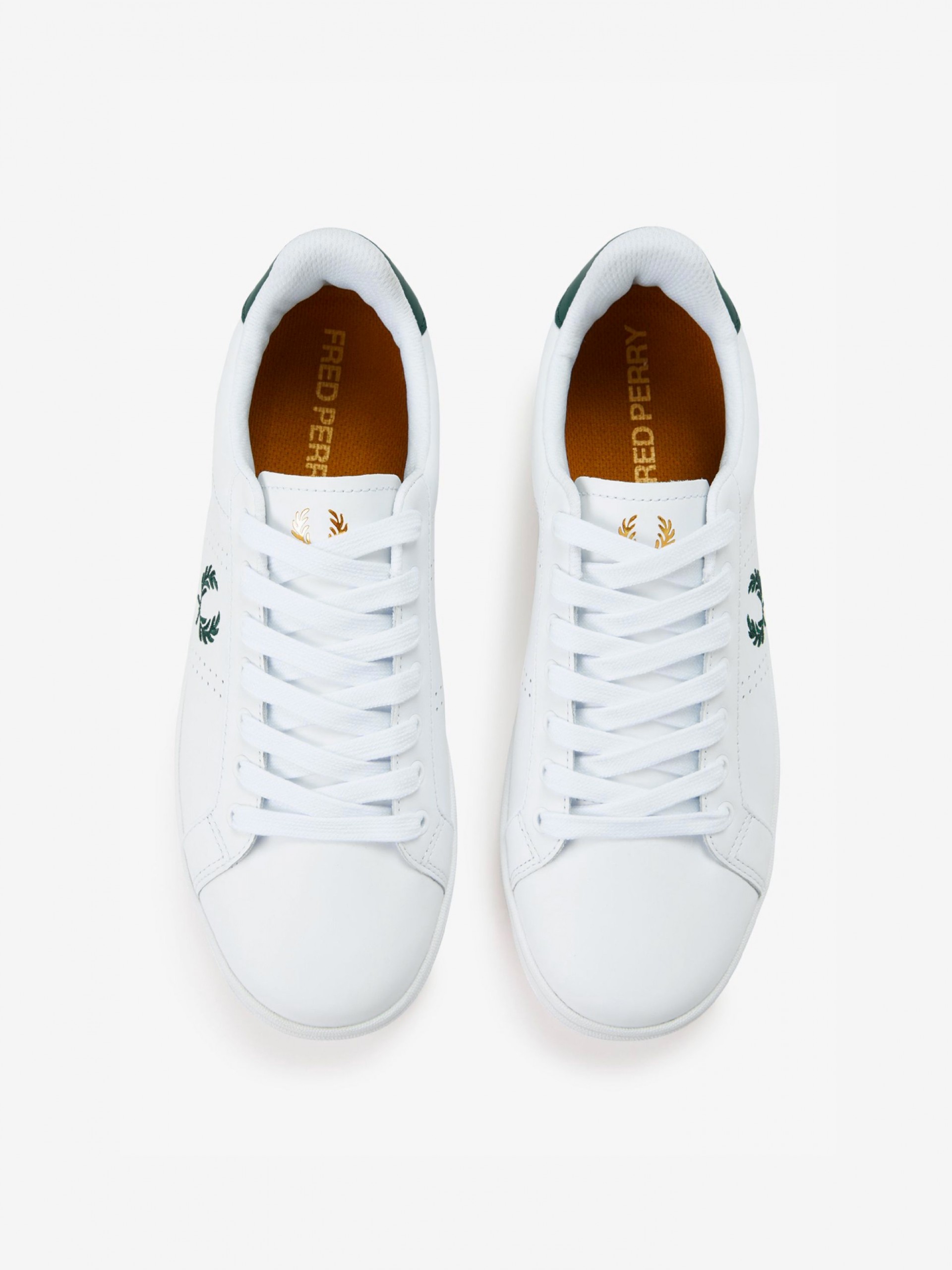 Sapatilhas Fred Perry B721 Em Pele Brancas e Verdes