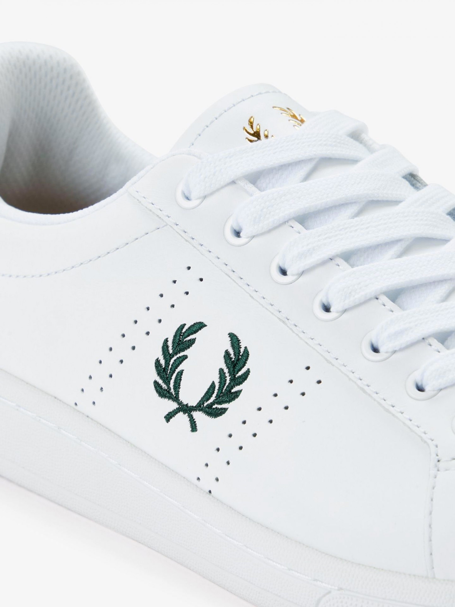 Sapatilhas Fred Perry B721 Em Pele Brancas e Verdes
