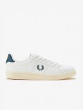 Sapatilhas Fred Perry B721 Em Pele Brancas e Azuis