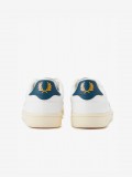 Sapatilhas Fred Perry B721 Em Pele Brancas e Azuis