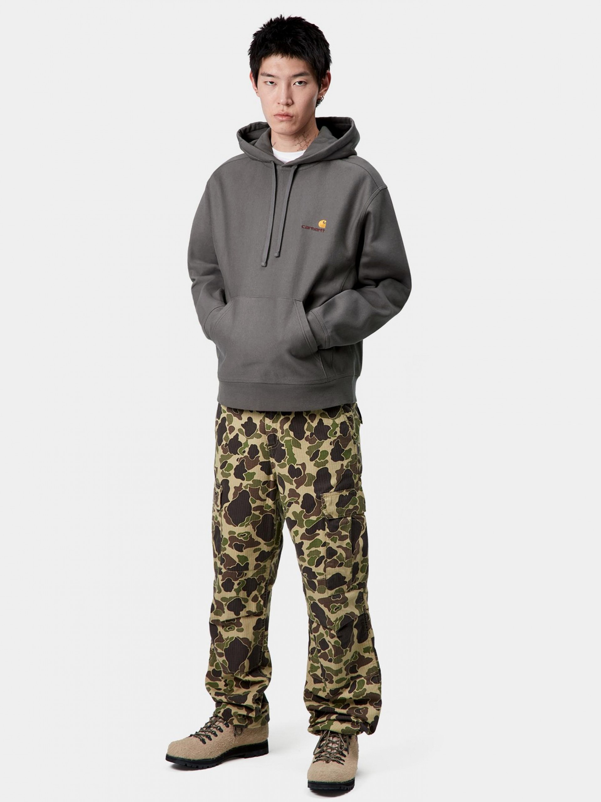 Carhartt WIP American Script Grey Hoodie