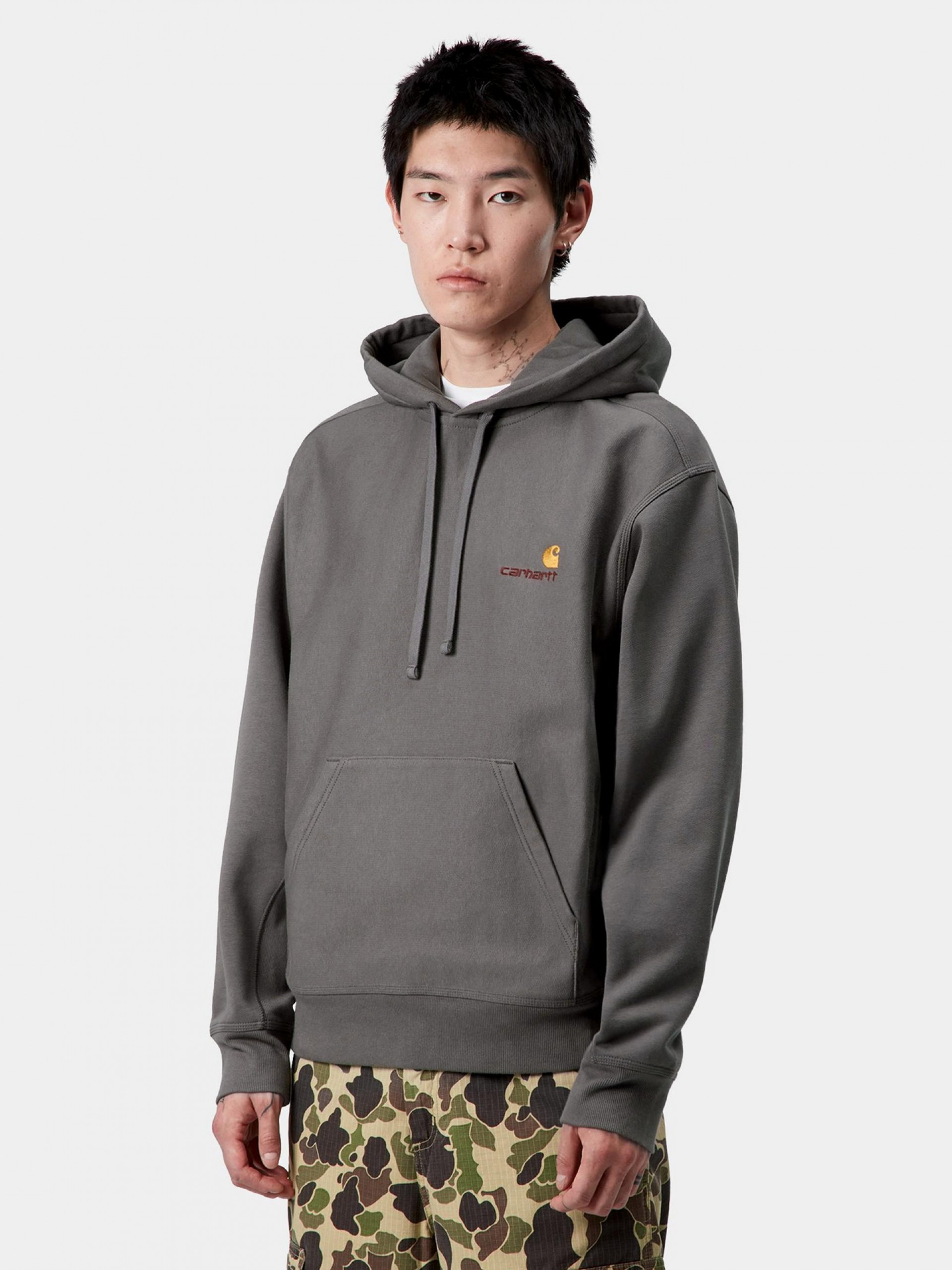 Carhartt WIP American Script Grey Hoodie