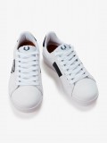 Sapatilhas Fred Perry B721 Em Couro Brancas e Azuis
