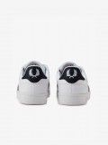 Sapatilhas Fred Perry B721 Em Couro Brancas e Azuis