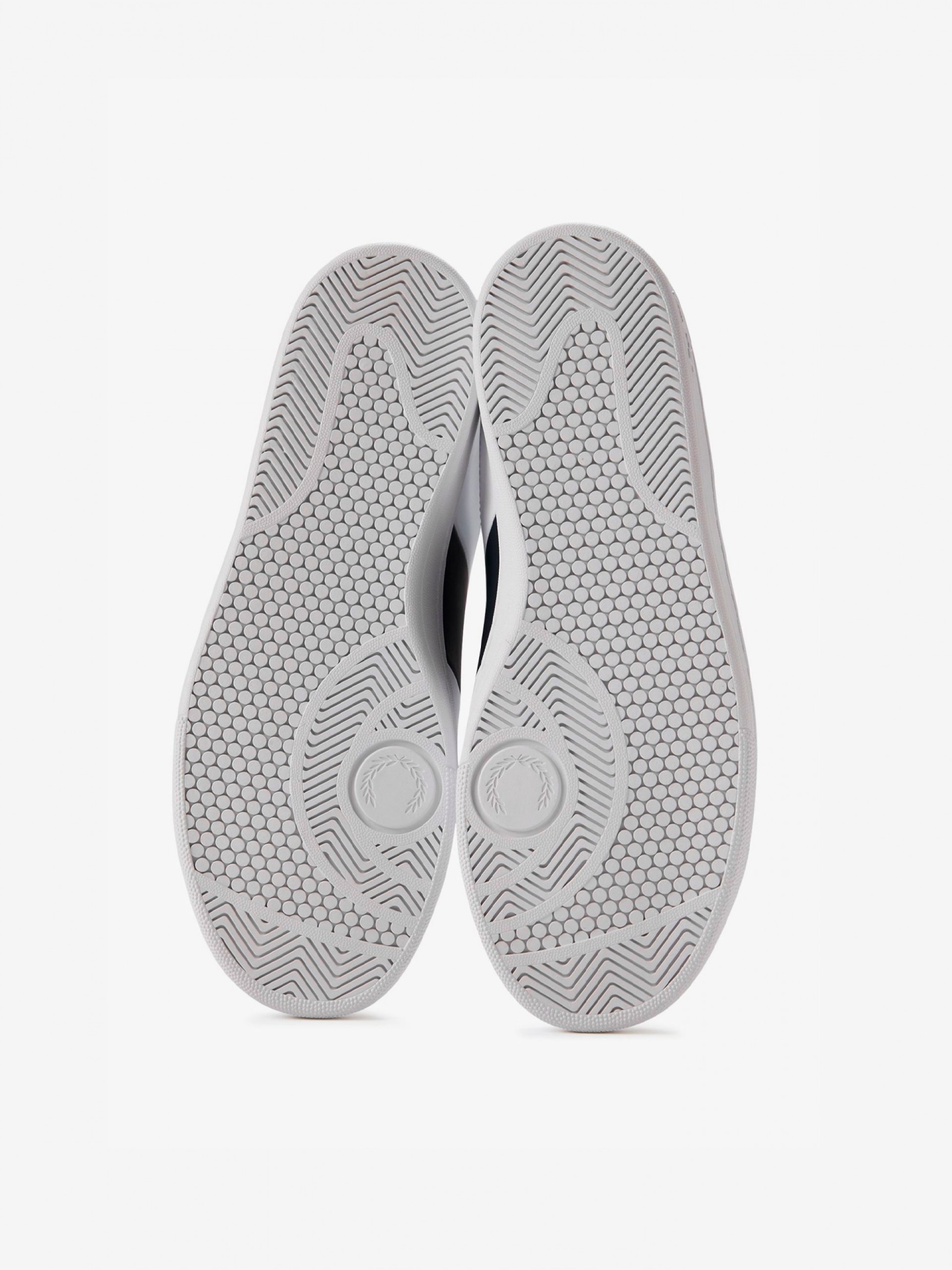 Sapatilhas Fred Perry B721 Em Couro Brancas e Azuis