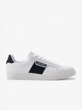 Sapatilhas Fred Perry B721 Em Couro Brancas e Azuis