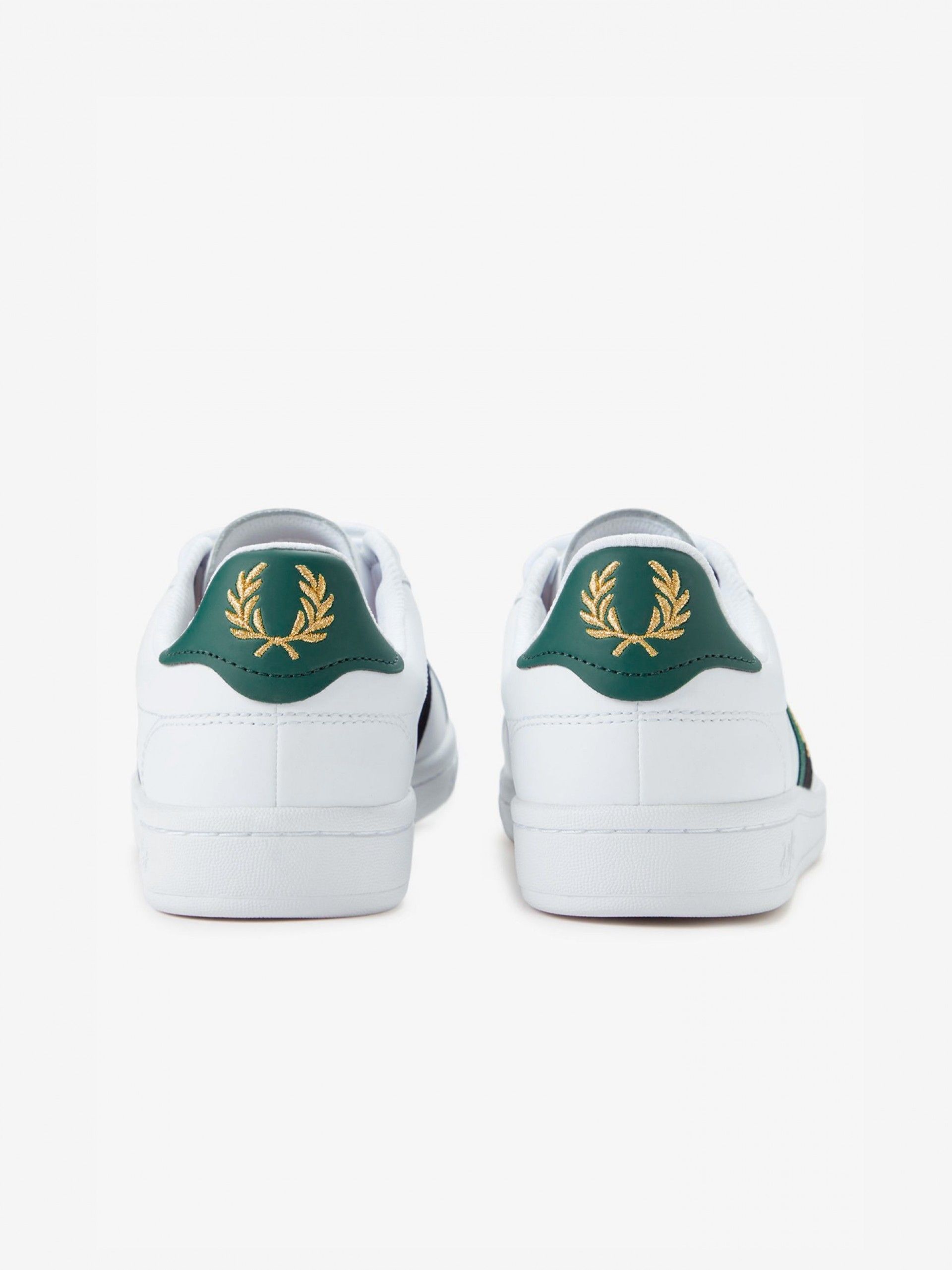 Sapatilhas Fred Perry B721 Em Couro Brancas e Verdes