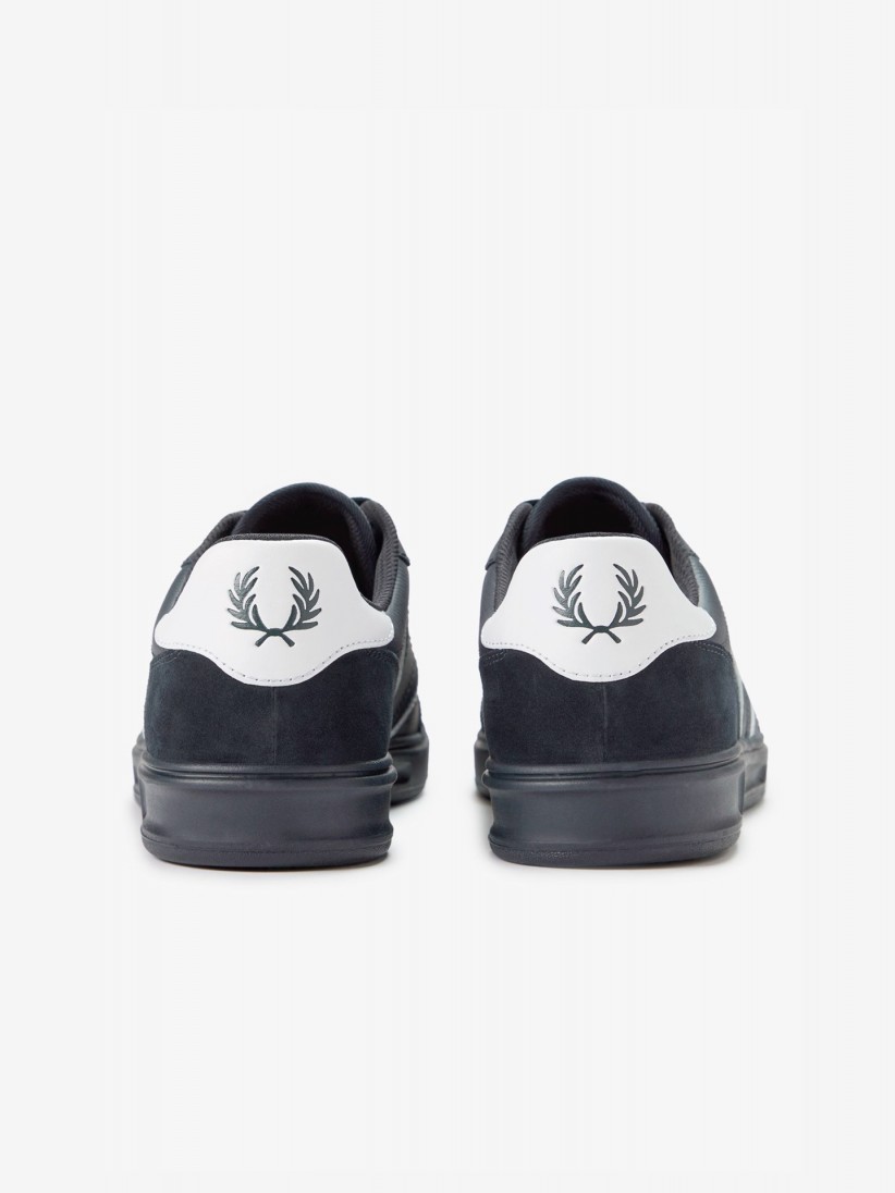 Fred Perry B4 Leather and Suede Blue Sneakers