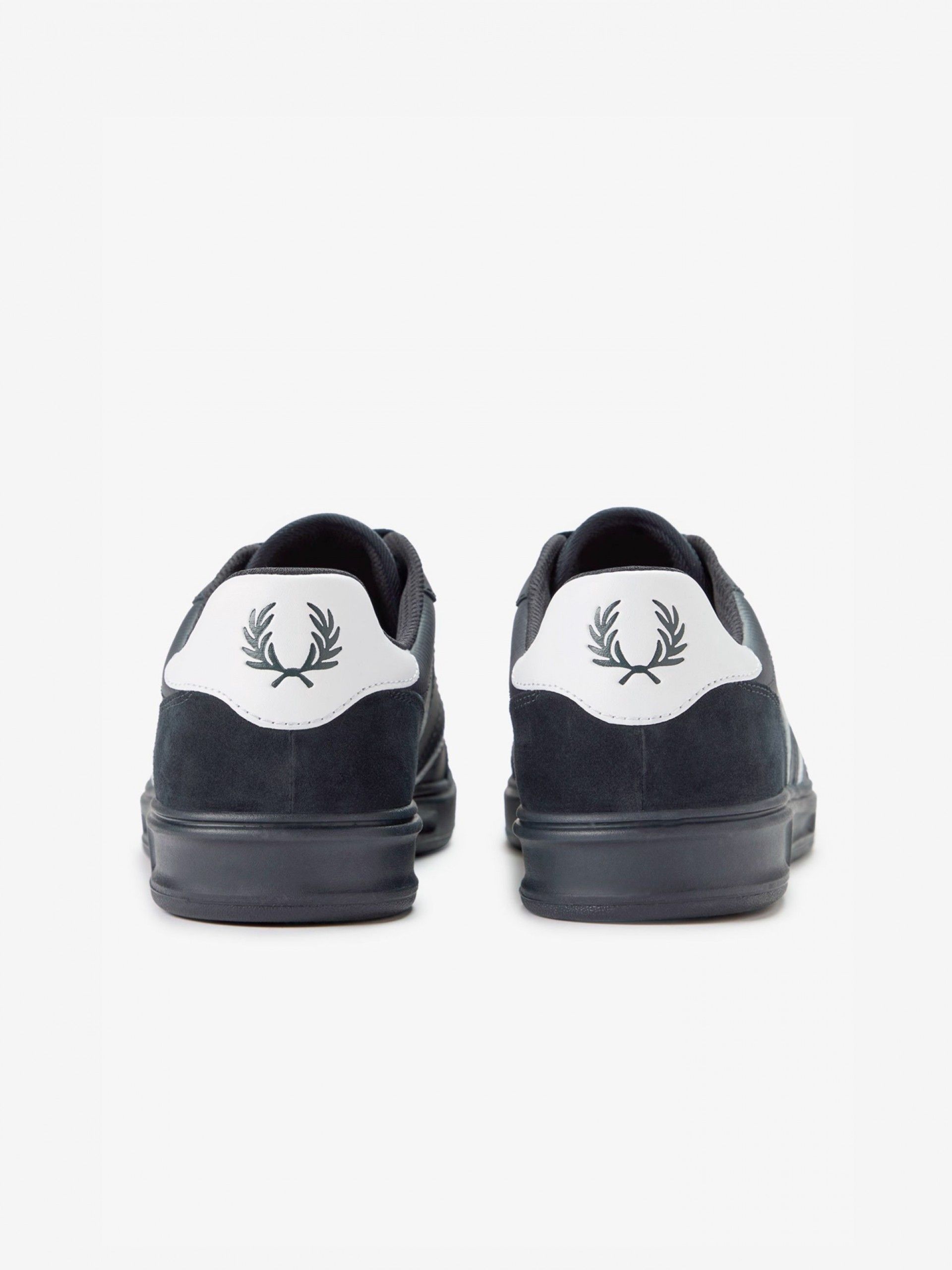 Sapatilhas Fred Perry B4 Em Couro e Camurça Azuis