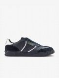 Fred Perry B4 Leather and Suede Blue Sneakers