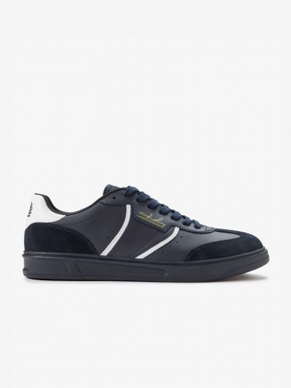 Sapatilhas Fred Perry B4 Em Couro e Camura Azuis