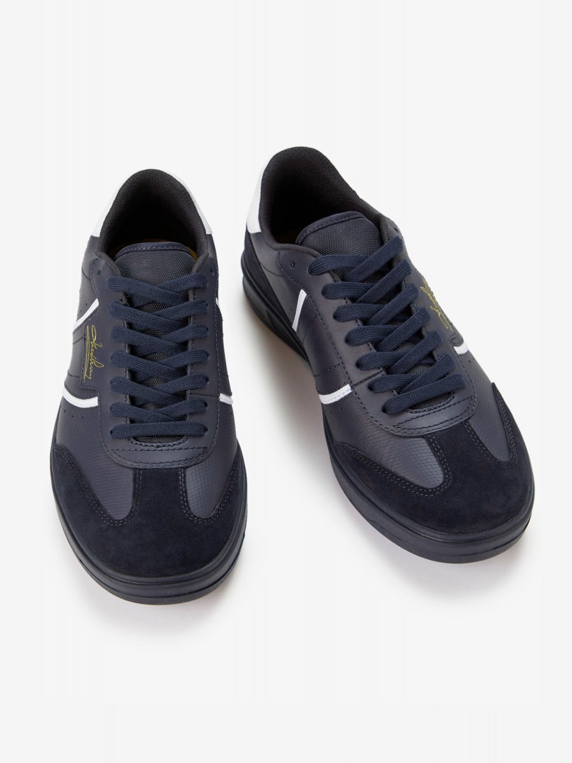 Fred Perry B4 Leather and Suede Blue Sneakers