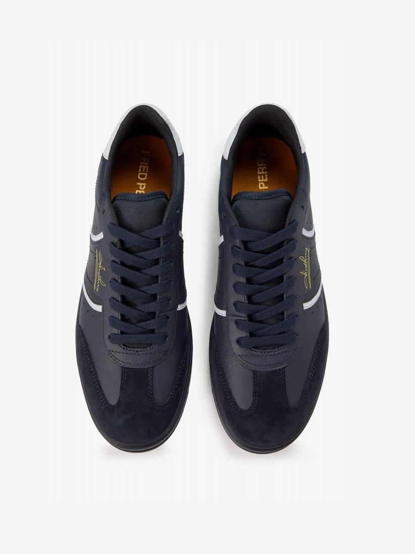 Fred Perry B4 Leather and Suede Blue Sneakers