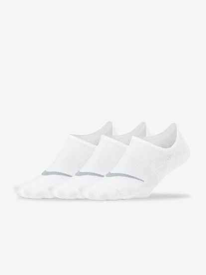 Meias de Treino Nike Everyday Plus Lightweight Brancas (3 Pares)