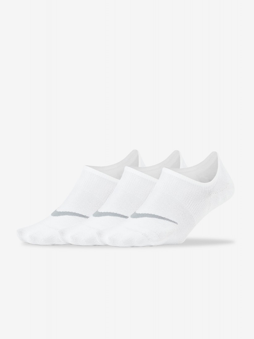 Meias de Treino Nike Everyday Plus Lightweight Brancas (3 Pares)