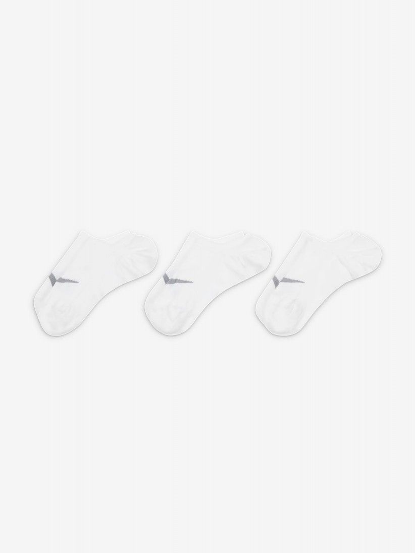 Meias de Treino Nike Everyday Plus Lightweight Brancas (3 Pares)