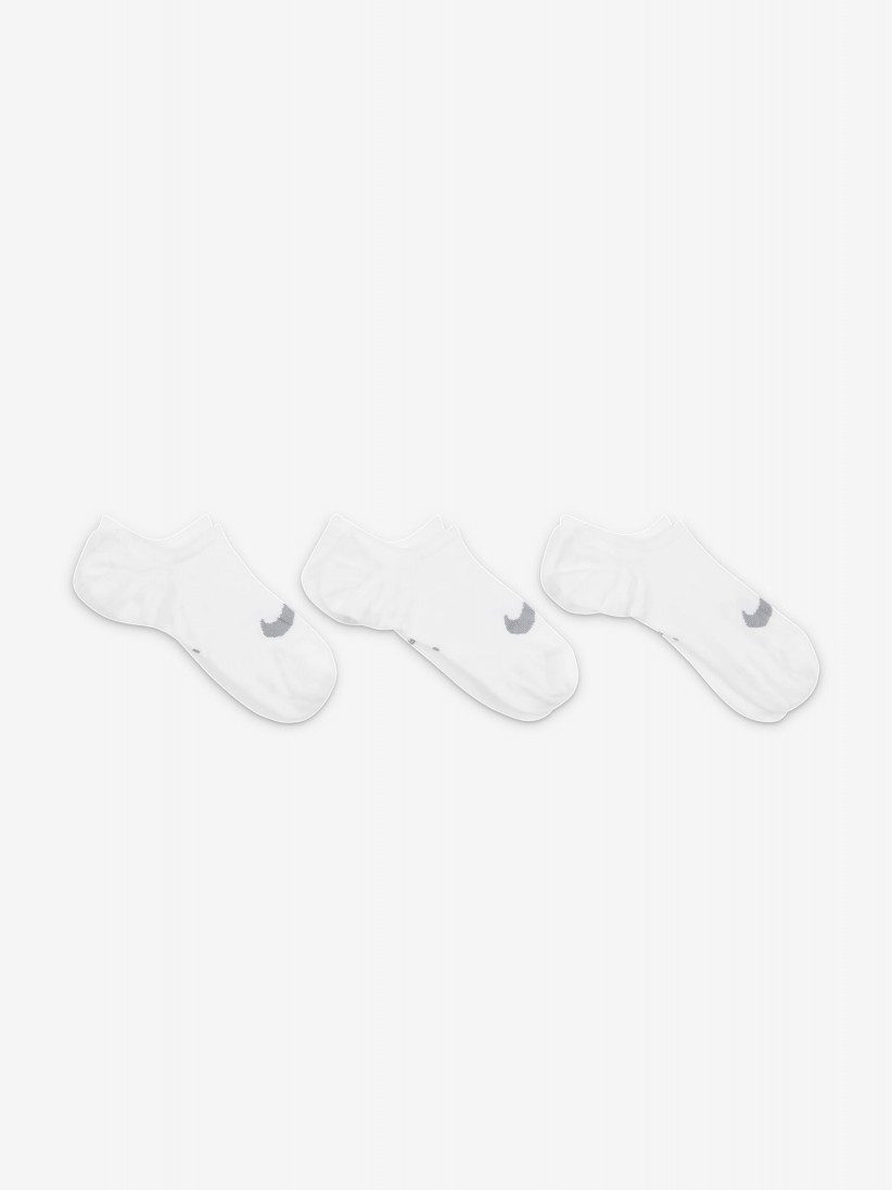 Meias de Treino Nike Everyday Plus Lightweight Brancas (3 Pares)