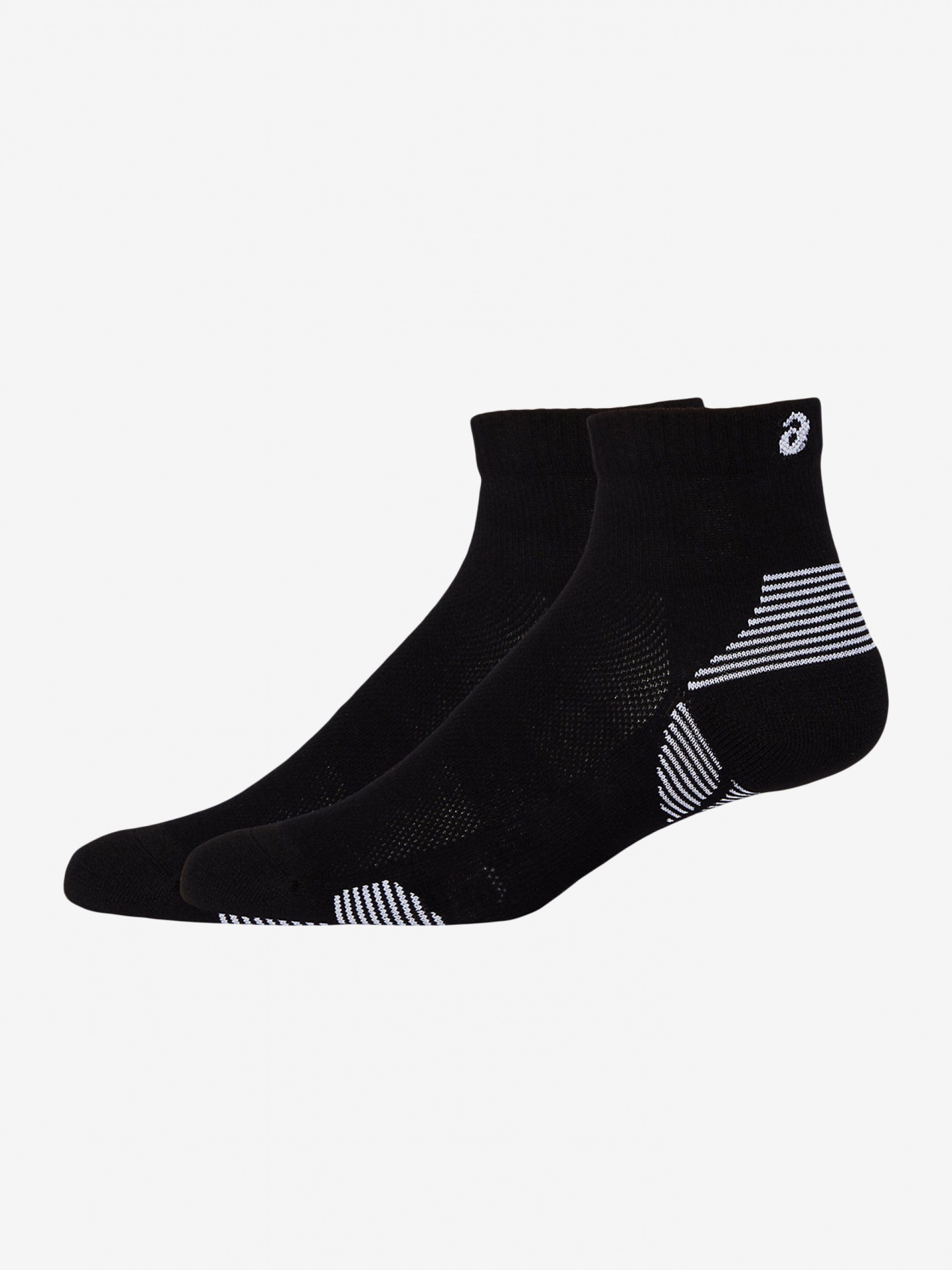 Asics Cushion Run Quarter Black Running Socks (2 Pairs)