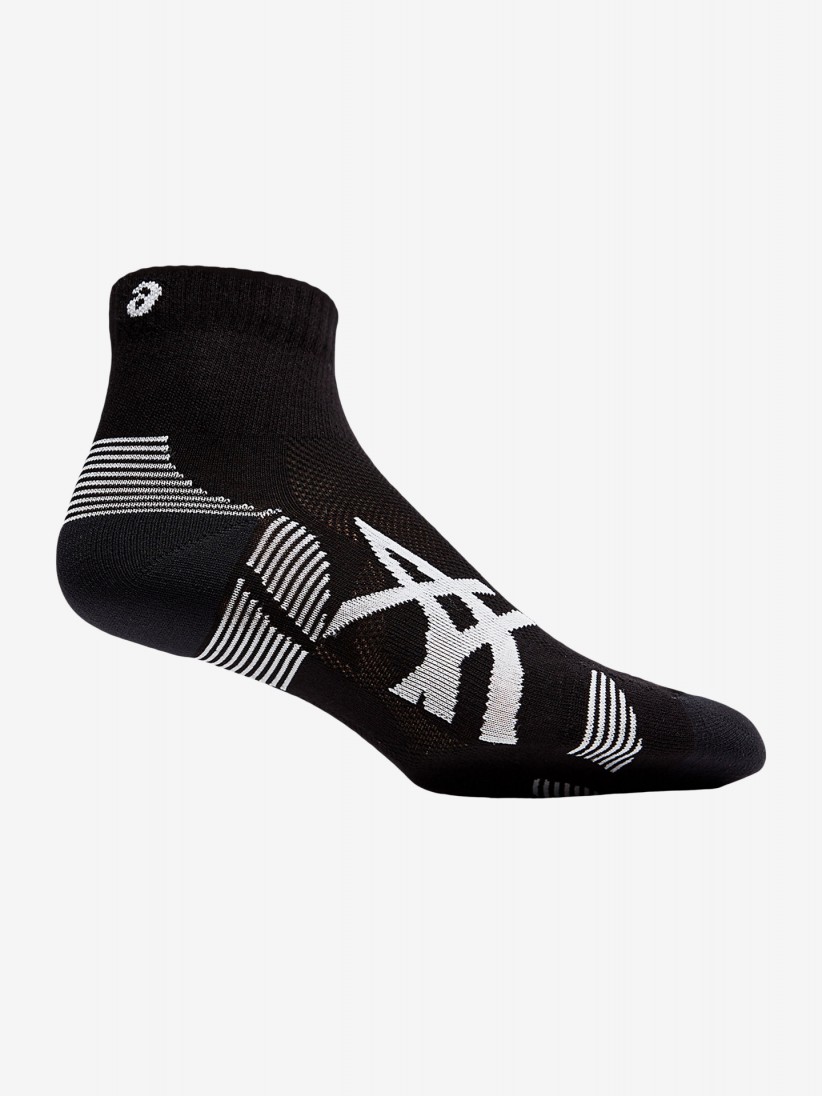 Meias de Running Asics Cushion Run Quarter Pretas (2 Pares)