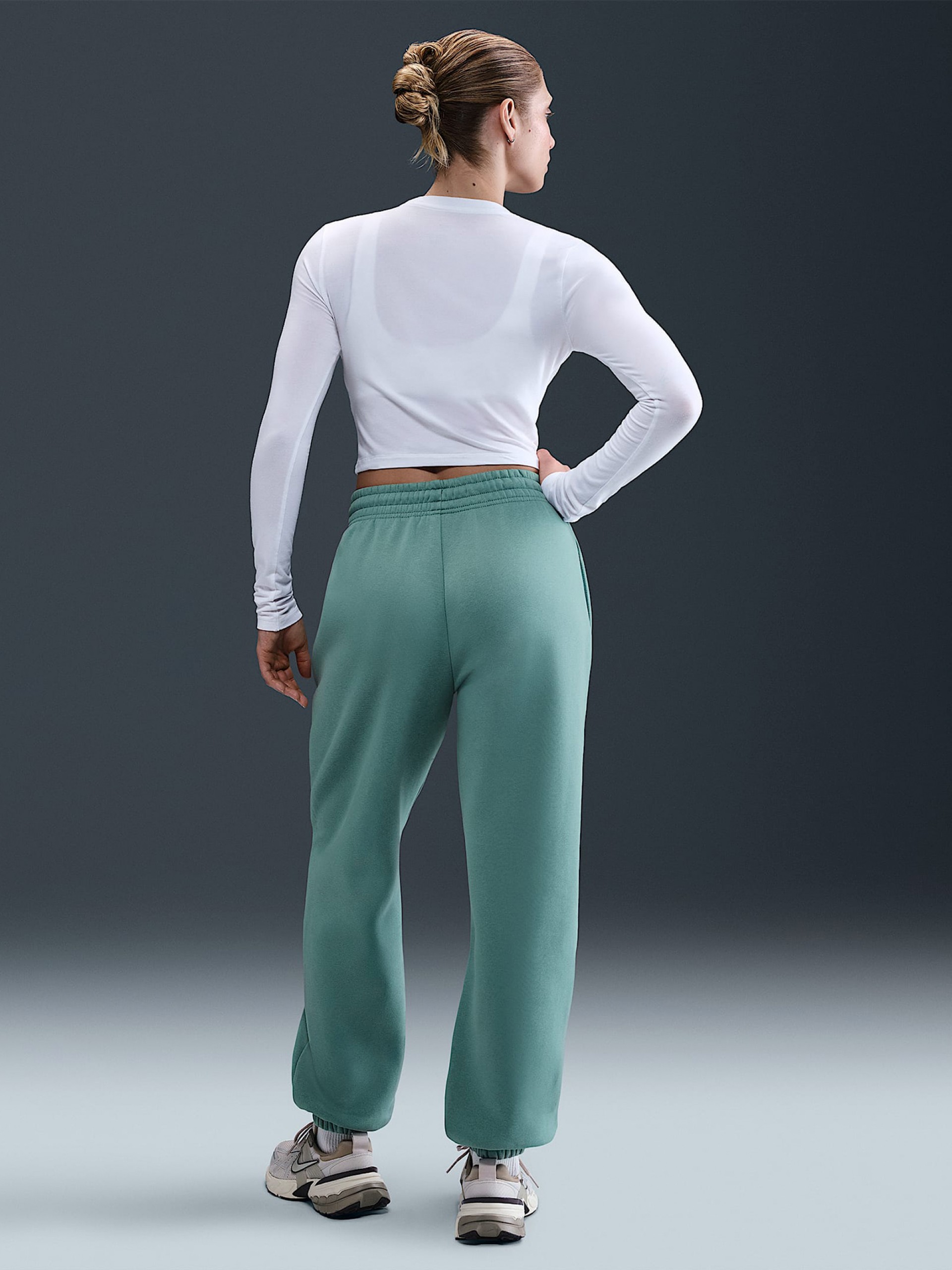 Pantalones Nike Sportswear Phoenix Fleece High Rise Verdes Para Mujer