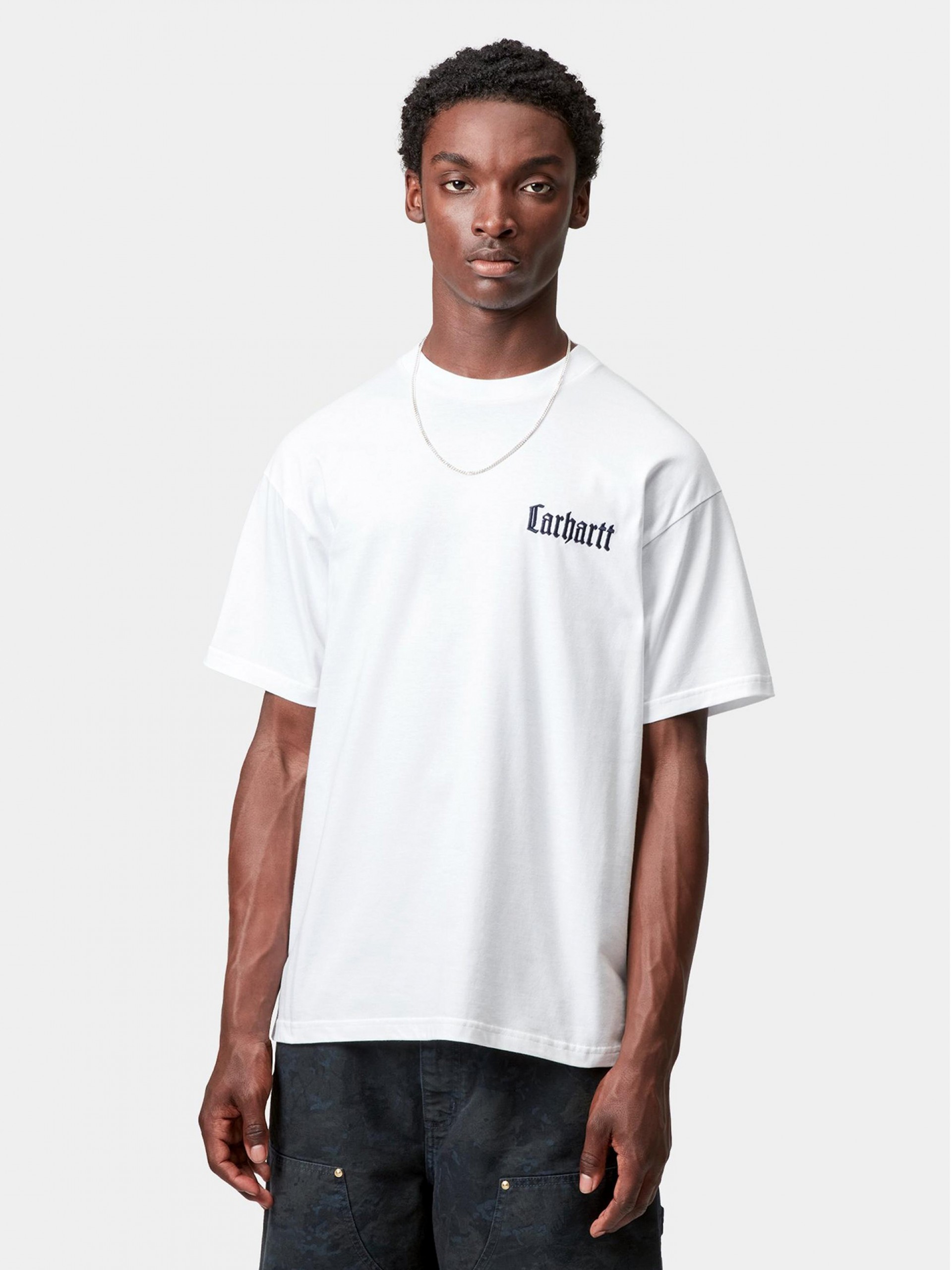 T-shirt Carhartt WIP Schooling Branca e Azul