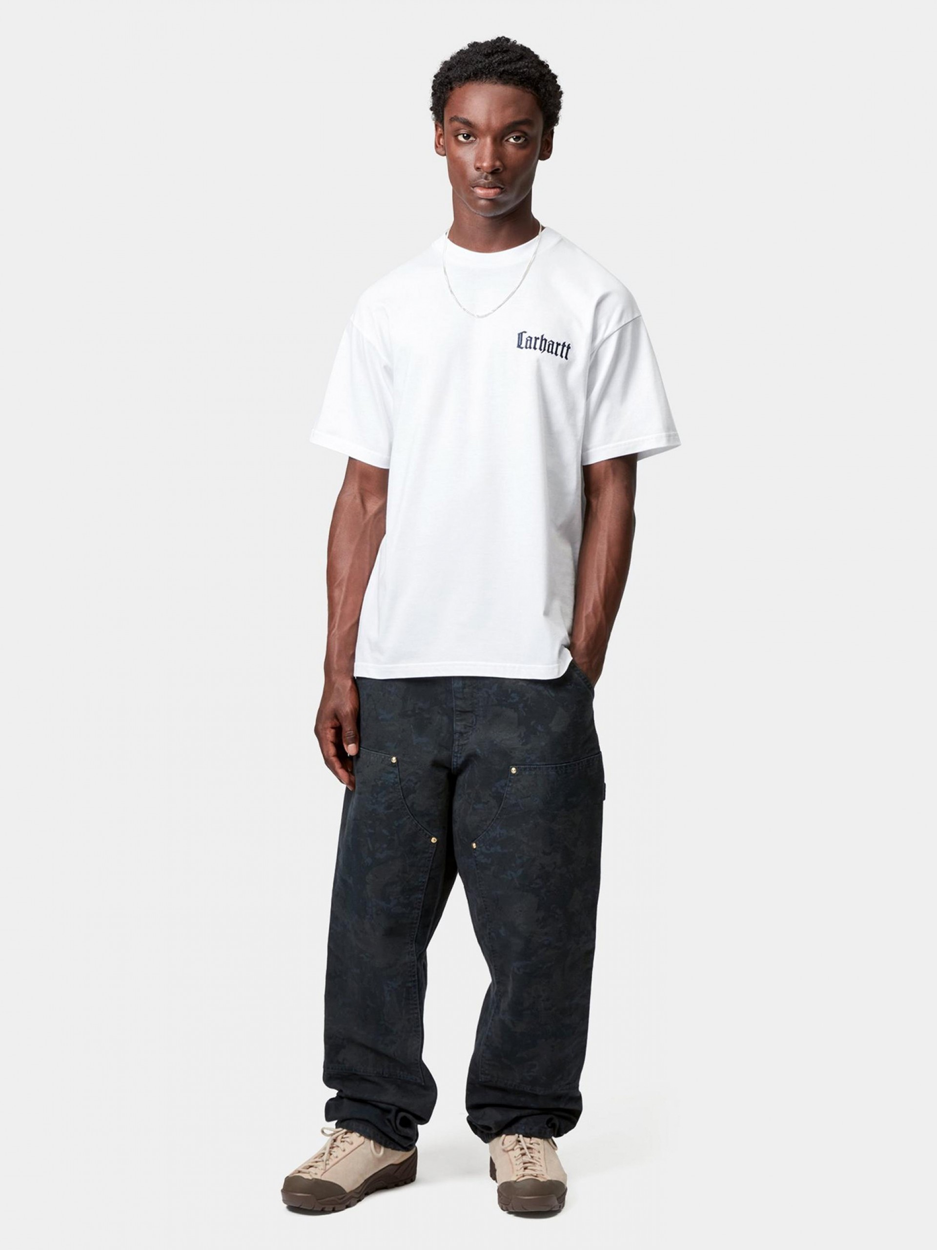 T-shirt Carhartt WIP Schooling Branca e Azul