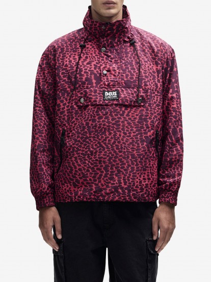 Casaco Corta-Vento com Capuz Deus Ex Machina Zanzibar Estampado Rosa