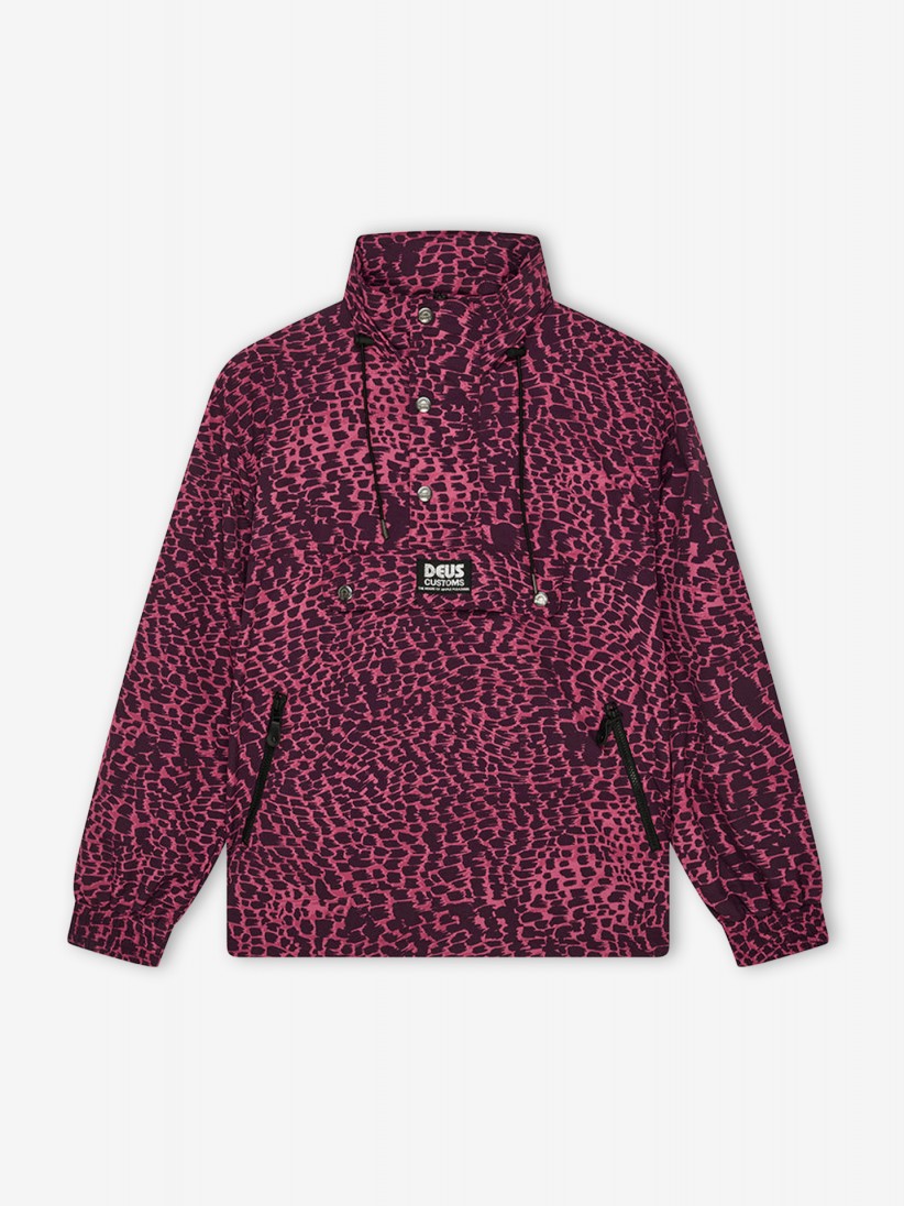 Chaqueta Cortavientos con Capucha Deus Ex Machina Zanzibar Estampada Rosa