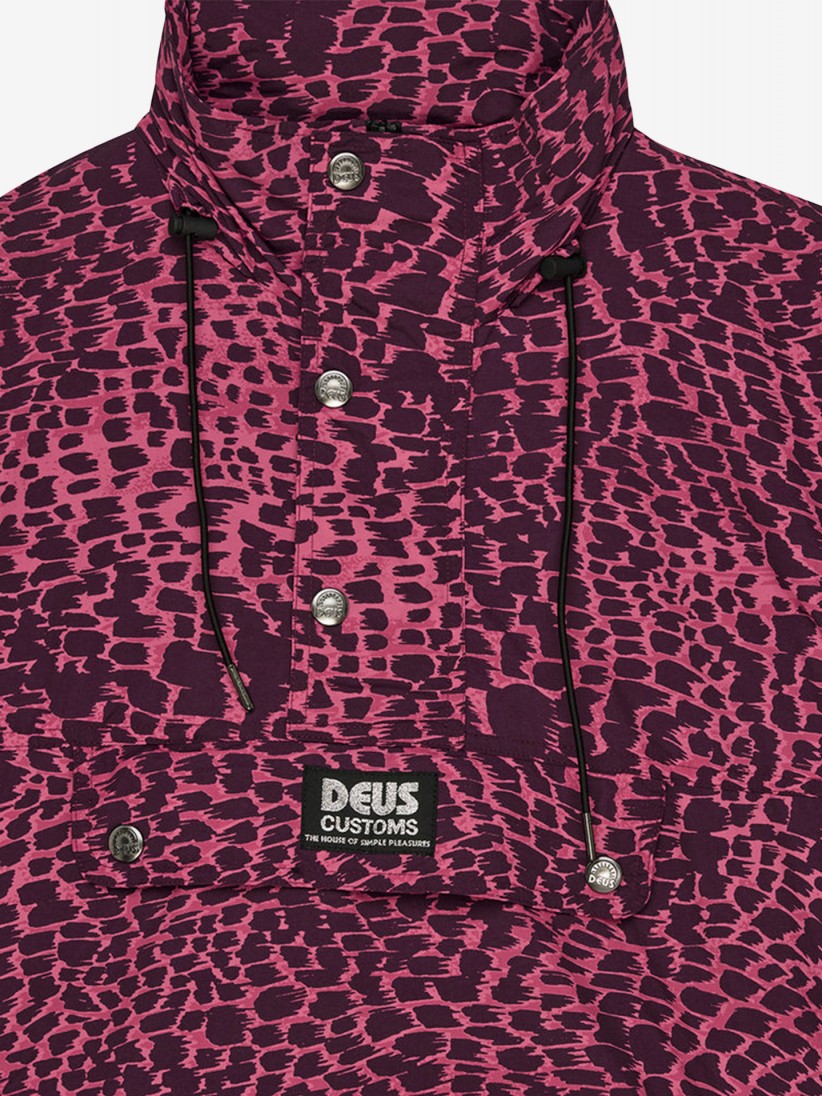 Chaqueta Cortavientos con Capucha Deus Ex Machina Zanzibar Estampada Rosa