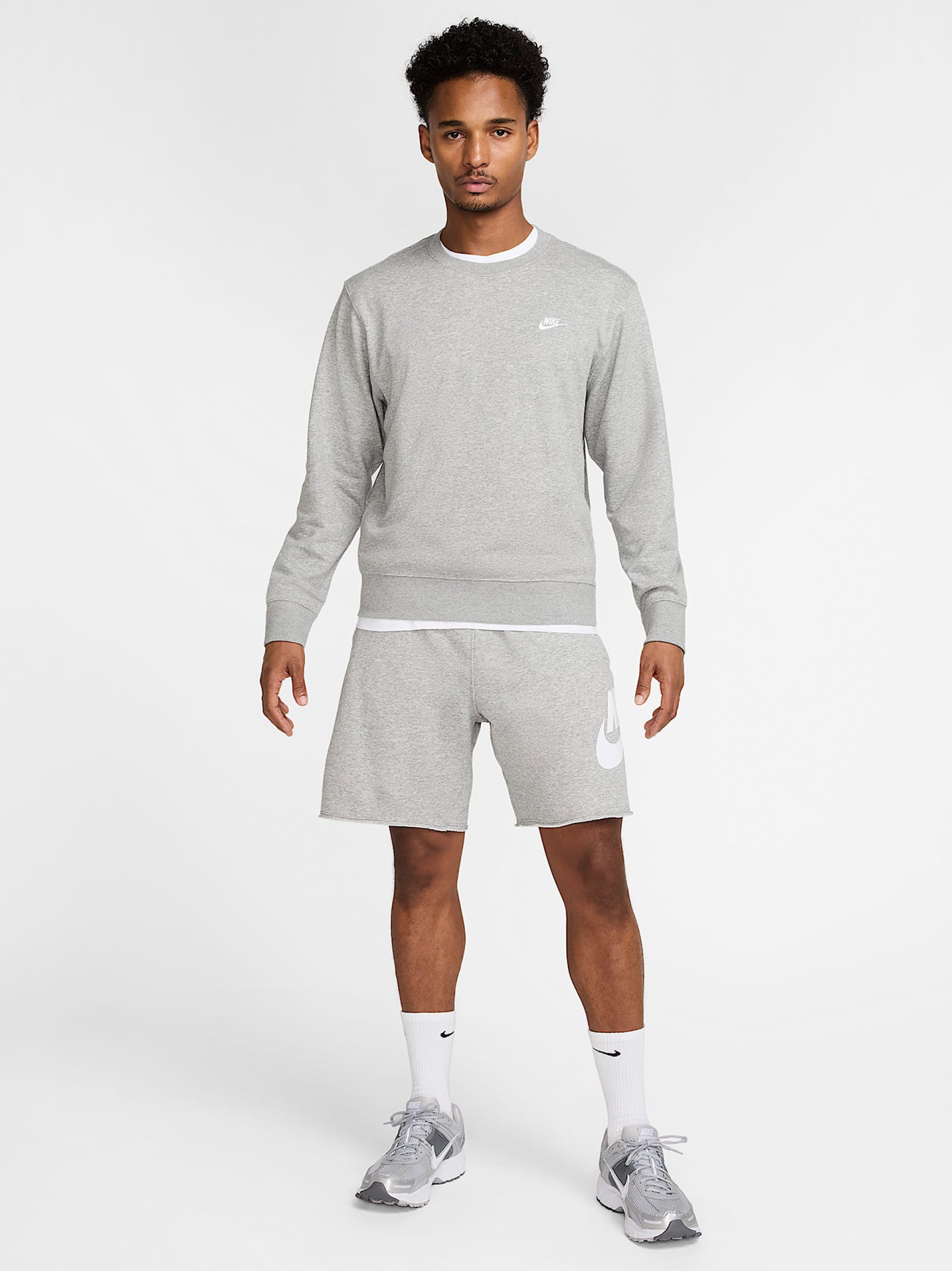 Nike Club French Terry Grey Shorts For Men