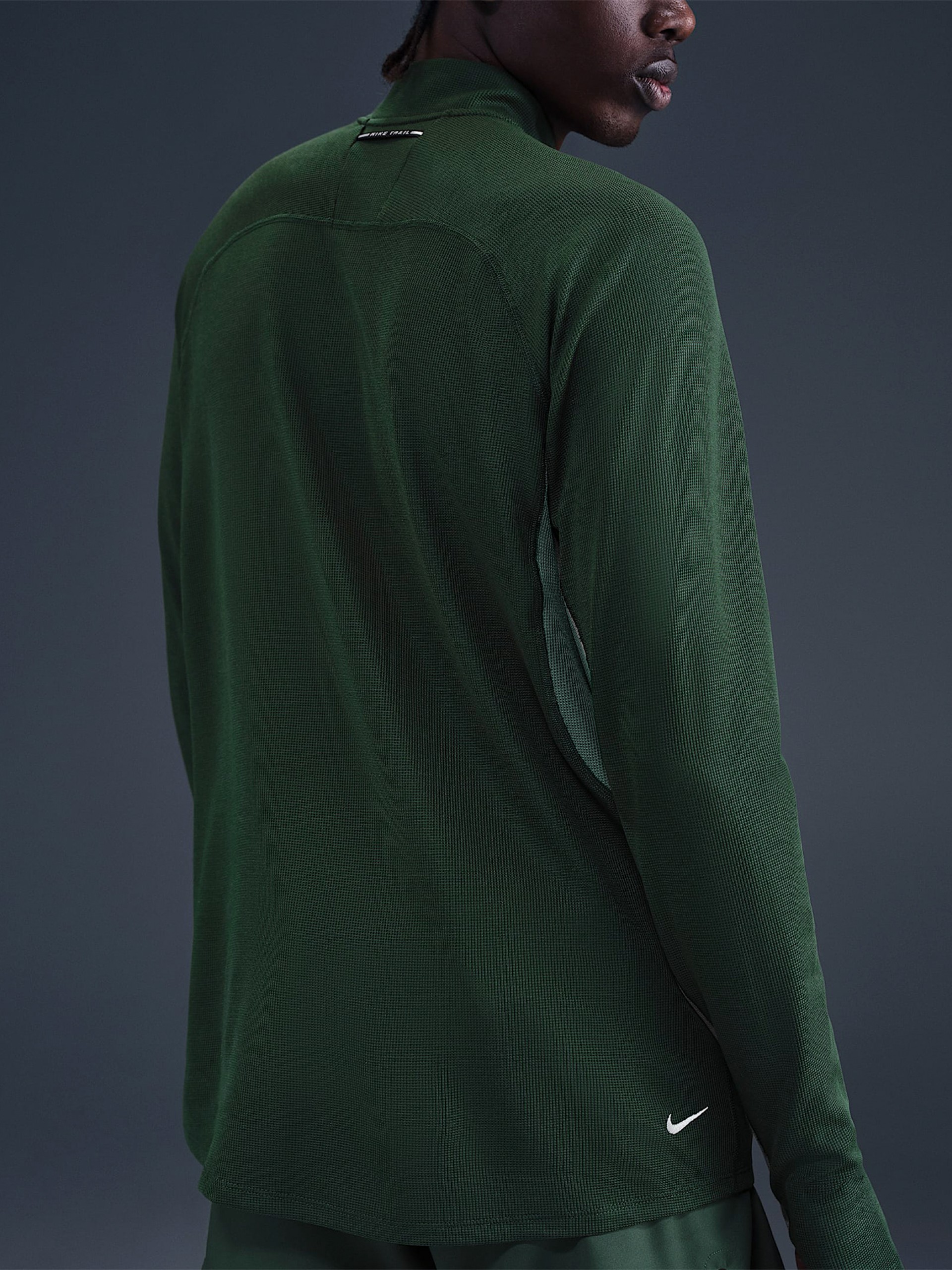 Camisola com Fecho de Trail Nike Dri-FIT Verde Para Homem