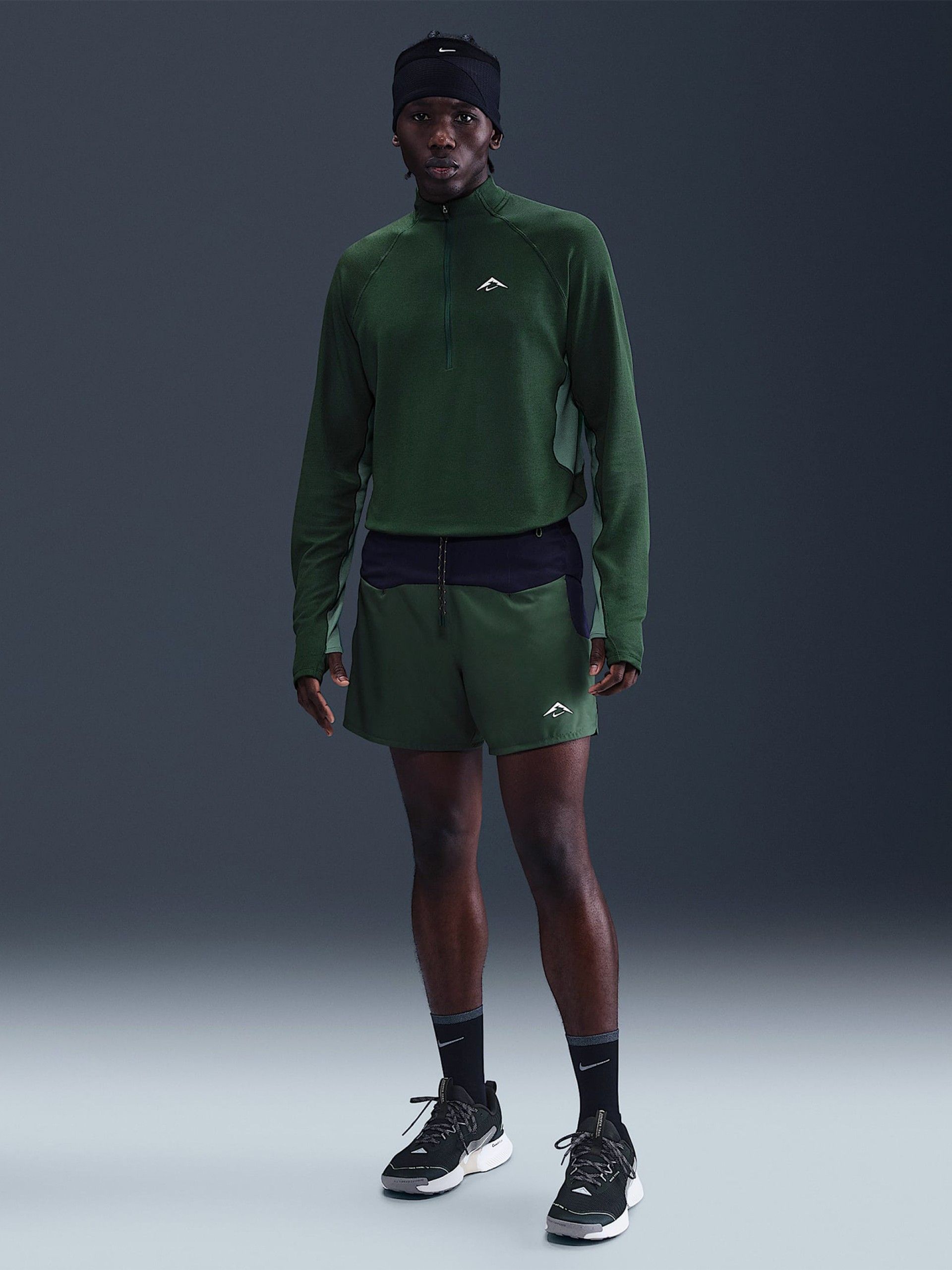 Sudadera con Cremallera de Trail Nike Dri-FIT Verde Para Hombre