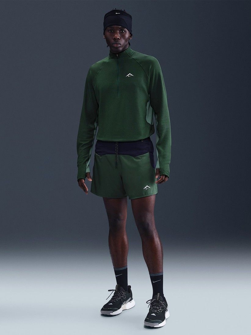 Camisola com Fecho de Trail Nike Dri-FIT Verde Para Homem