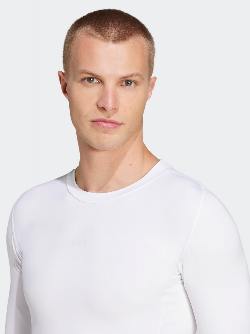 Camisola Interior de Futebol Adidas Techfit LS Branca