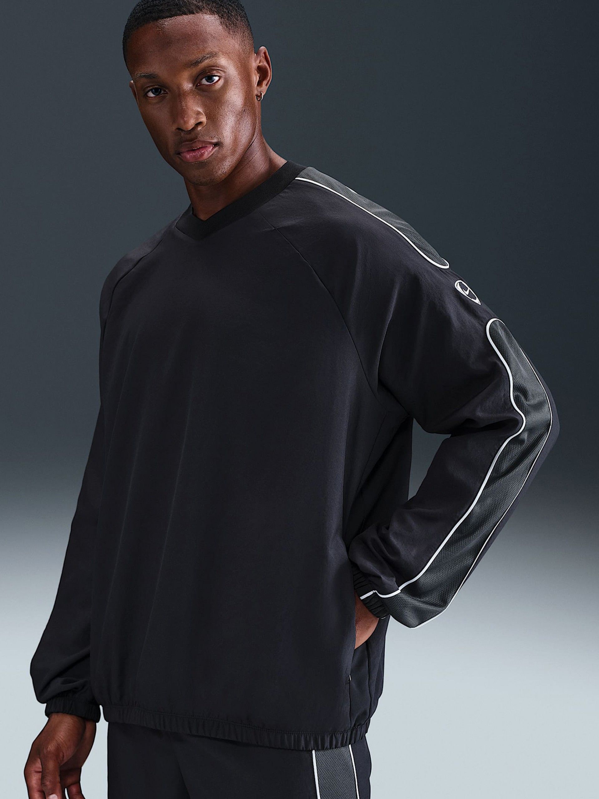 Camisola de Futebol Nike Academy+ Dri-FIT Preta Para Homem