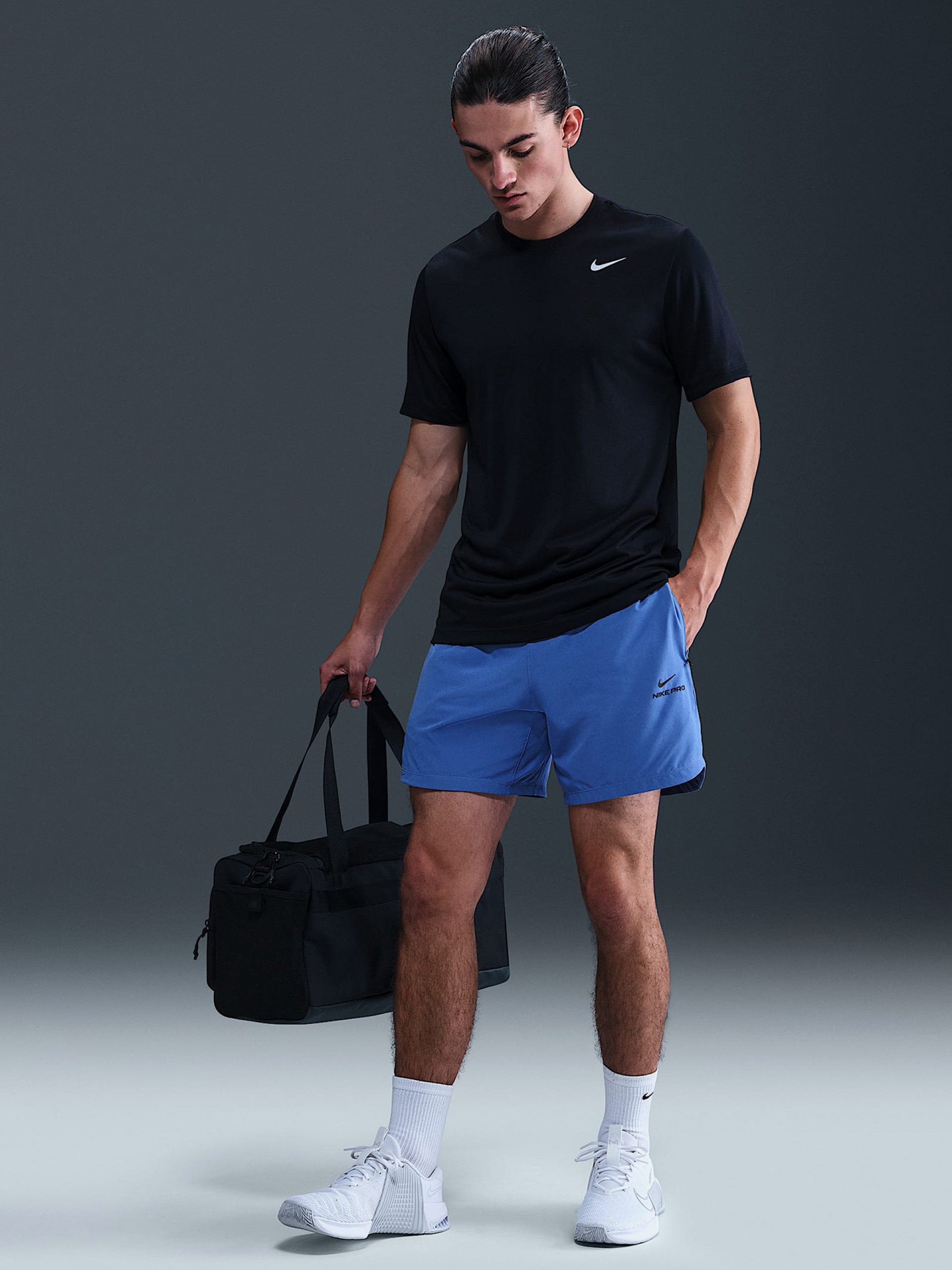 Pantalones Cortos de Entrenamiento Nike Pro Dri-FIT 15cm Azules Para Hombre