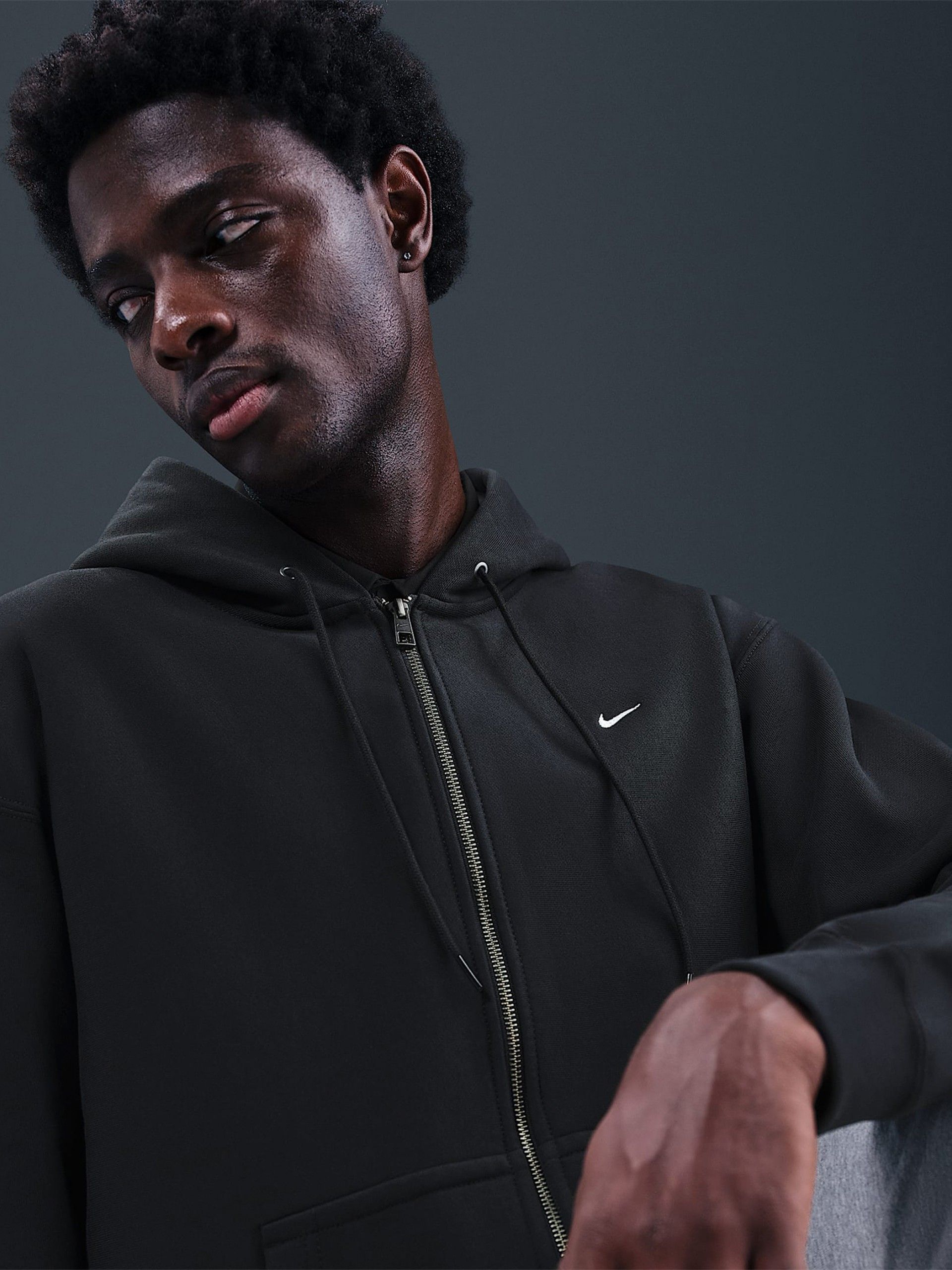 Chaqueta con Capucha Nike Solo Swoosh Negra Para Hombre