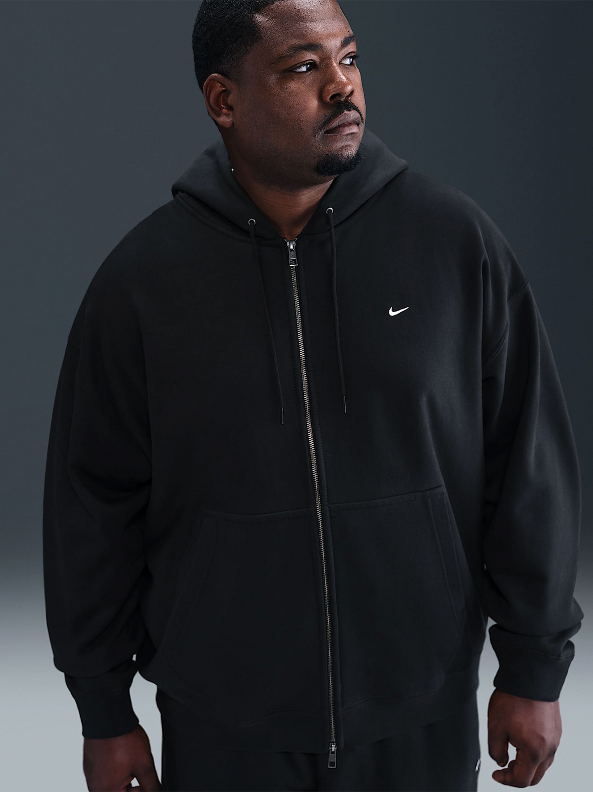 Chaqueta con Capucha Nike Solo Swoosh Negra Para Hombre