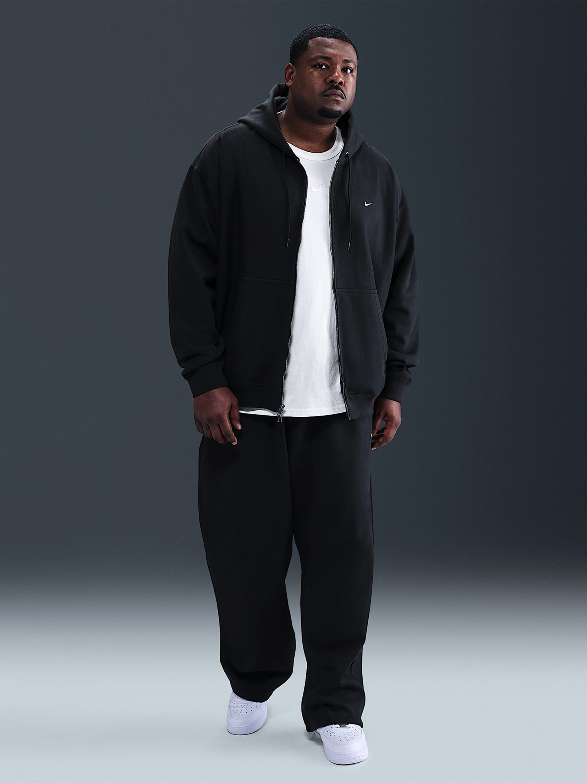 Chaqueta con Capucha Nike Solo Swoosh Negra Para Hombre