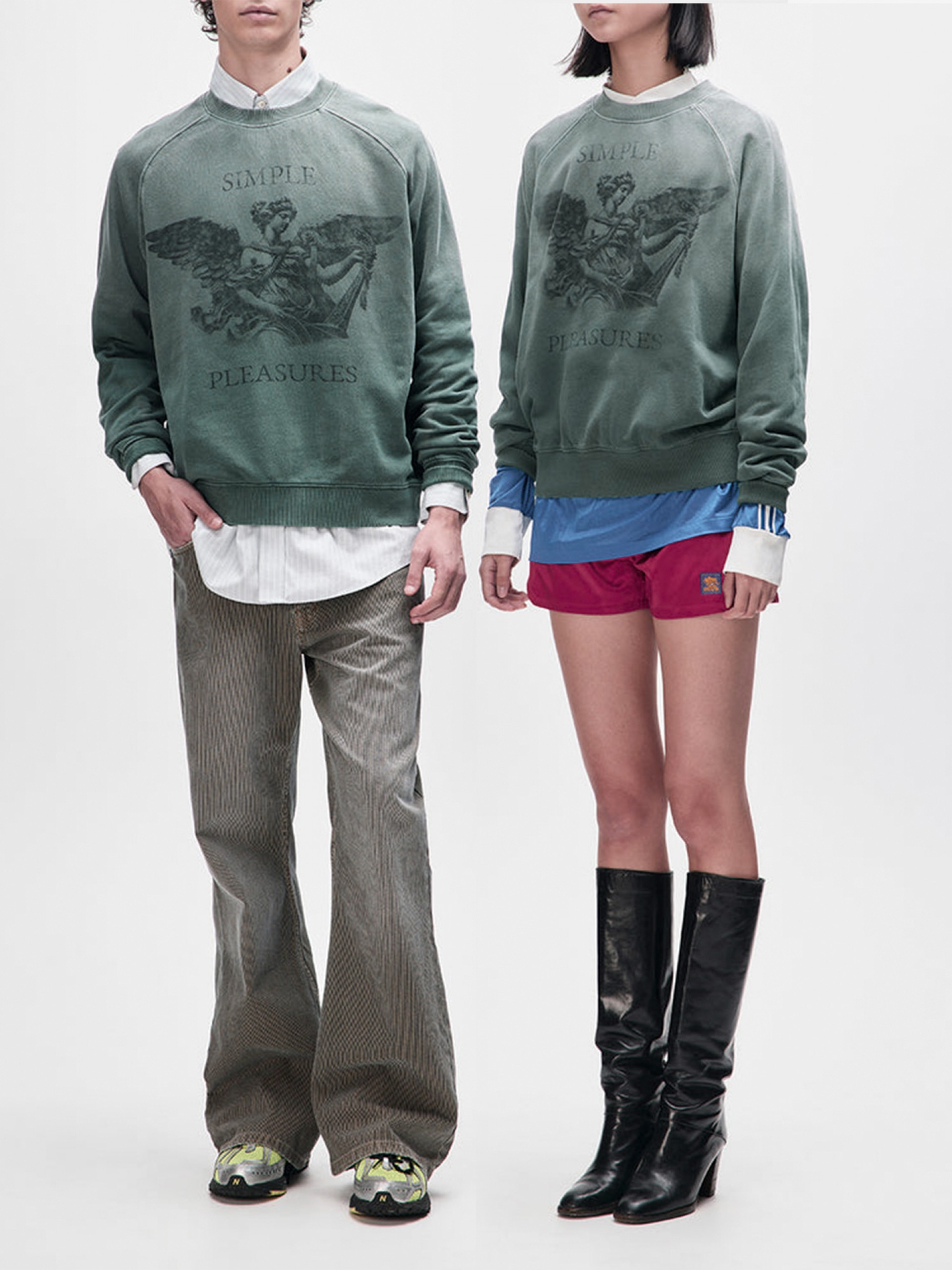 Deus Ex Machina Black And Blue Crew Green Sweater